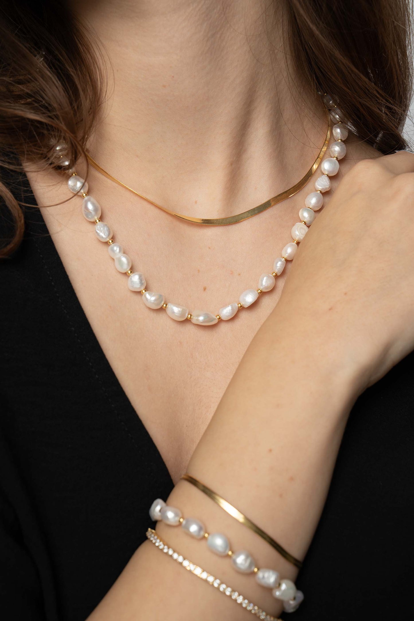 Colier Irregular Pearls