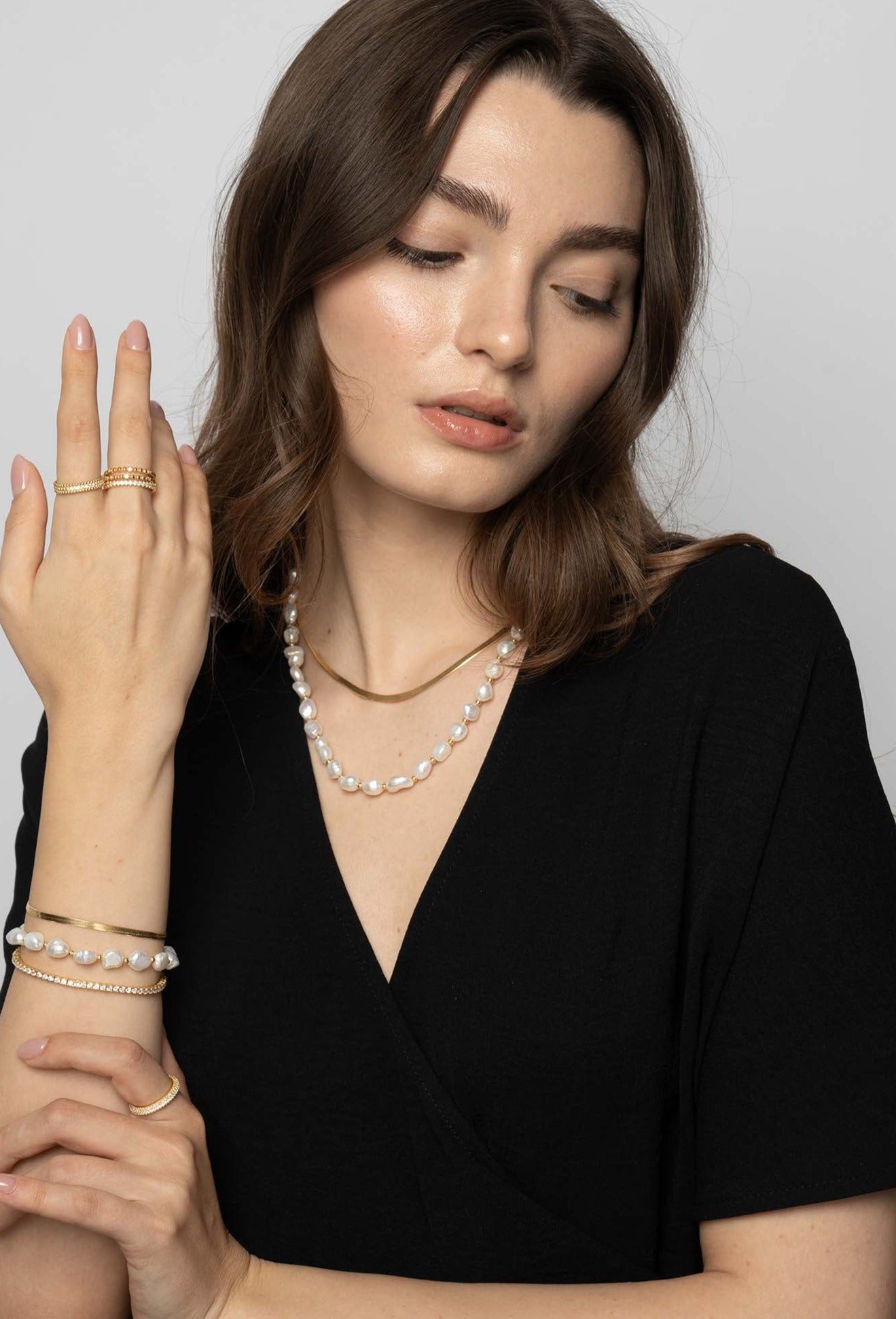 Colier Irregular Pearls