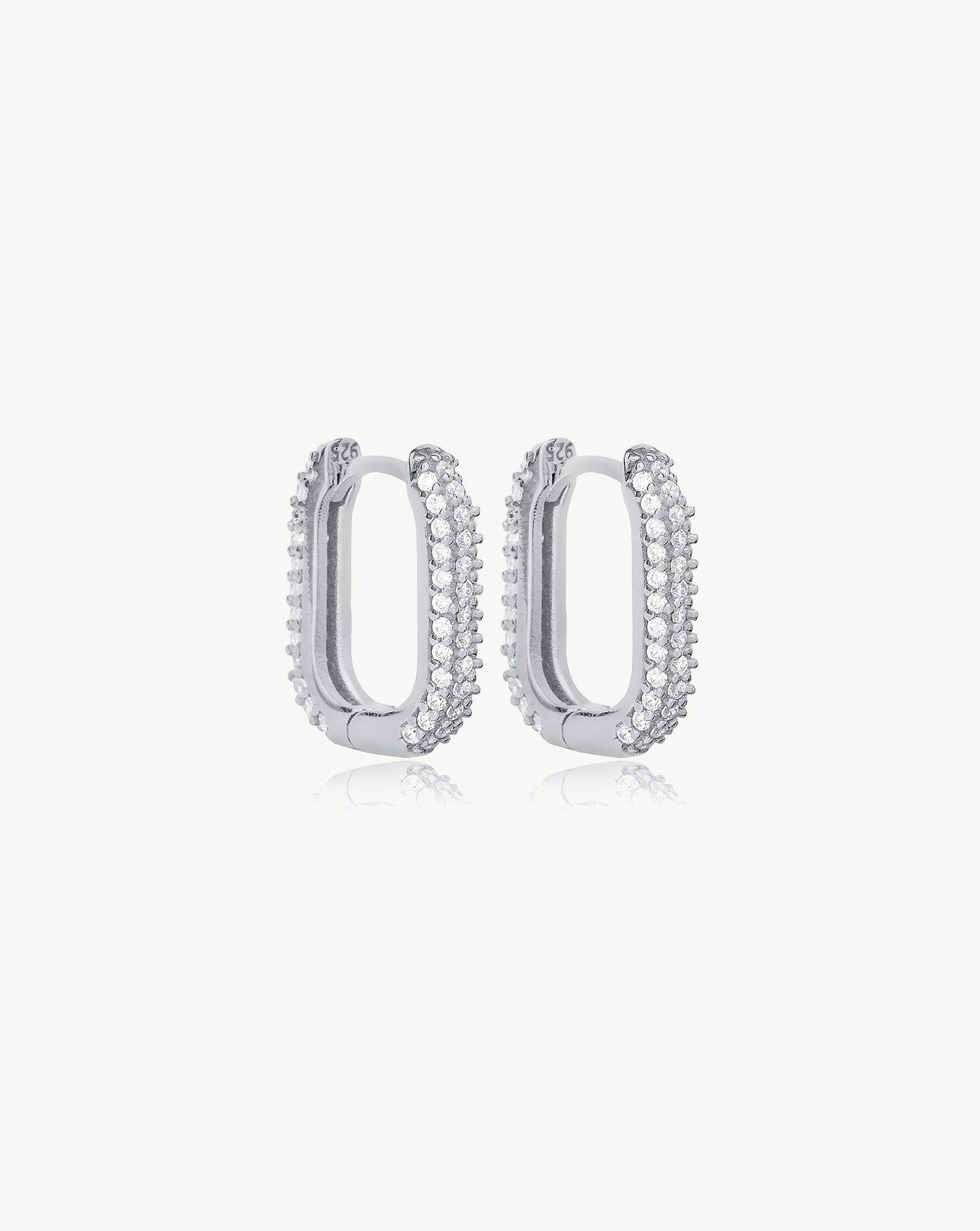 Cercei Rectangular Crystal Hoops